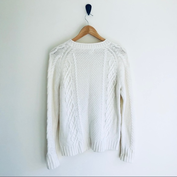 Woman’s J Crew White Beaded Pull-Over Sweater Size Medium - Picture 5 of 9